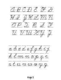 cursive letters chart