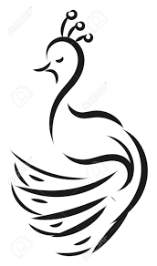 Just two colors that can make such a striking statement. Simple Black And White Sketch Of A Peacock Vector Illustration Royalty Free Cliparts Vectors And Stock Illustration Image 121018276