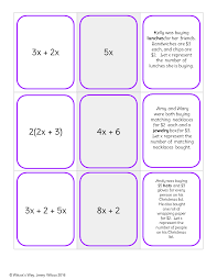 Free matching equivalent expressions worksheets. Students Have To Match Different Versions Of An Expression With A Situation Great Way To Introdu Equivalent Expressions Combining Like Terms Math Expressions