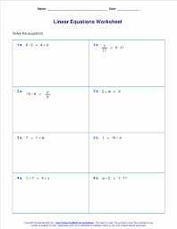 The pages below all have printable algebra worksheets for teaching students to solve and graph inequalities. Free Worksheets For Linear Equations Grades 6 9 Pre Algebra Algebra 1