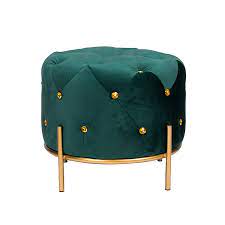 Nicole miller zuzanna ottoman in hunter green/gold. Luxury Living Room Furniture Factory Price Round Green Makeup Ottoman Stool Velvet With Gold Metal Legs Buy Round Modern Footstool Ottoman For Living Room Pouf Round Ottoman Stool Velvet Footstool Round Makeup Ottoman