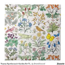 Voysey Apothecary S Garden Art Tile Trivet Tile Art Garden Art Art