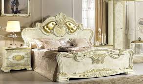 Camel Leonardo Night Italian Ivory High Gloss And Gold Upholstered Bed Cfs Furniture Uk