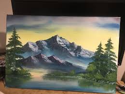 My 2nd Bob Ross Paint Along Oil On Canvas 20x24 Repin And Follow Painting Bob Ross Paintings Pictures To Paint