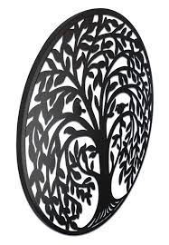 Shop allmodern for modern and contemporary circle wall decor to match your style and budget. Round Metal Wall Art Decorative Wall Sculpture Natural Sanctuary Tree Of Life Hanging Wall Decor In Antique Silver Finish Decorshore
