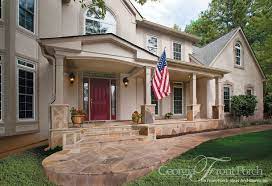 Consider adding lighting to your design with elements such as pillars and light fixtures. Stylish Front Porch Designs