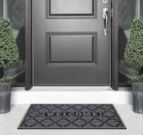 StyleWell Welcome Diamond Charcoal 24 in. x 36 in. Non-Slip Outdoor Door  Mat 60700281124x36