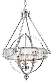 3 Light Chrome Sphere Chandelier With Crystals Belt Transitional Chandeliers By Edvivi Lighting