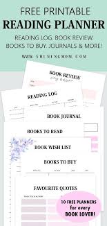 10 Reading Log Printable Planners For Every Book Lover Reading Journal Printable Reading Log Printable Book Review Template