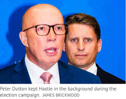 Mr Conviction: What's behind Andrew Hastie's new crusade? (By Natassia  Chrysanthos, Paul Sakkal and James Massola, SMH) As Hastie pushes a new  direction for the Liberals, he's activating a cheer squad in