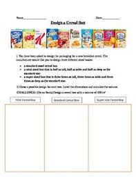 Volume Of A Cereal Box Free Freewriting Cereal Design Student