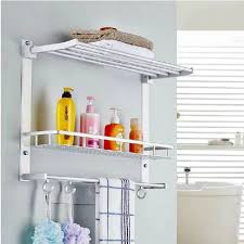 Bathroom Shelves Metal Chrome Movable Shower Shelf Bath Rack With Hooks Towel Hanger Shampoo Storage Holder Bath Wall Shelf 7842 In 2020 Shower Shelves Bathroom Shelves Bath Rack