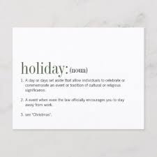 Christmas Holiday Definition Holiday Postcard Zazzle Com Christmas Postcard Holiday Postcards Christmas Holidays