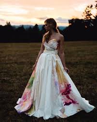 Not Your Mom S Wedding Website On Instagram Guys Clairelafaye Hand Painted This Wedding Gown Wedding Dresses Floral Wedding Gown Wedding Dresses Unique