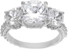 Judith Ripka Sterling 3 Stone 5 60 Cttw Diamonique Ring In