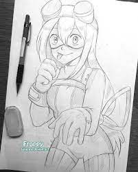 Tsuyu asui aka froppy from my hero academiaподробнее. My Hero Academia Froppy By Https Www Deviantart Com Larienne On Deviantart Doodle Art Drawing Easy Drawings My Hero Academia