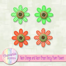The most common green flower foam material is foam. Neon Orange And Neon Green Fancy Foam Flowers Chantahlia Design