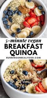 5 Minute Breakfast Quinoa Recipe Running On Real Food Recipe In 2020 Quinoa Breakfast Quinoa Recipes Breakfast Real Food Recipes