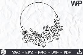 The file is grouped together so it can be ungrouped so you can change the color of each line or size. Floral Wreath Svg Roses Graphic By Wanchana365 Creative Fabrica