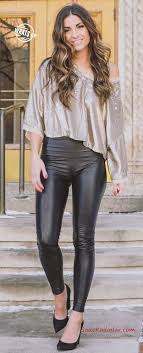 2021 Deri Tayt Kombinleri Siyah Deri Tayt Vizon Tek Omzu Acik Salas Bluz Siyah Stiletto Ayakkabi Deri Tayt Moda Kiyafetler Siyah Deri