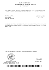 Use the new york state insurance department's producer search on the state's website to determine if a license has been previously issued. Northeast Adjustment Inc