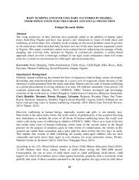 Baby dumping is not the solution to a life problem and it could be charged under section 317 of the penal code which carries a maximum jail term of seven years or table 1.statistic of baby dumping cases from the headquarters of royal malaysia police (pdrm): Pdf Baby Dumping And Evolving Baby Factories In Nigeria Their Implication For Child Right And Social Protection Alichie O Bridget Academia Edu