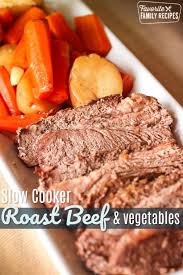Slow Cooker Roast Beef And Vegetables Is The Perfect Sunday Dinner The Roast Beef Is So Tender And Roast Beef Recipes Slow Cooker Roast Beef Slow Cooker Roast
