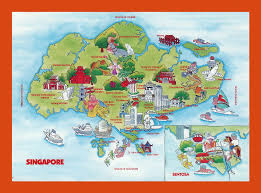 Physical map of singapore showing major cities, terrain, national parks, rivers, and surrounding countries with international borders and outline maps. Travel Illustrated Map Of Singapore Maps Of Singapore Maps Of Asia Gif Map Maps Of The World In Gif Format Maps Of The Whole World