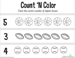 count n color the numbers 1 5 worksheet education com