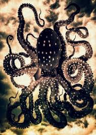 Blacktopus Metal Poster Print Bryan Horner Displate Octopus Wall Art Spirit Animal Art Poster Prints