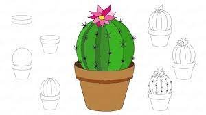 The main thing is to follow our recommendations, and you will succeed! How To Draw A Blooming Cactus In A Flower Pot