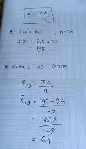 Nilai rata rata ulangan matematika dari kedua kelas adalah 5 38. Nilai Rata Rata Ulangan Matematika 30 Siswa Adalah 6 5 Jika Seorang Siswa Yang Mendapat Nilai 9 4 Brainly Co Id