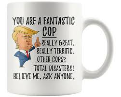 funny cop coffee mug policeman trump