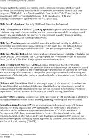 What is the abbreviation for indiana association for child care resource & referral? Glossary On Early Learning In Indiana Pdf Free Download