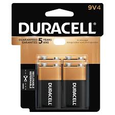 duracell coppertop 9v alkaline batteries 4 pack