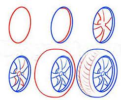 · to draw a car in perspective, you need to imagine it in the form of simple geometric shapes. Art Now And Then Drawing Wheels