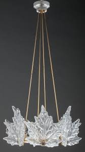 Lalique Clear And Frosted Glass Champs Elysees Chandeli Lot 79234