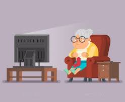 Old Lady Watching Tv Siting In Armchair Cartoon Cartoon Character Design Cartoon Character Design