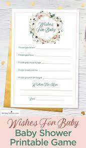 Wishes For Baby Printable Baby Shower Game Baby Shower Printables Printable Baby Shower Games Free Printable Baby Shower Games