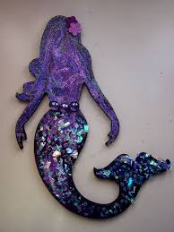 One piece has the black text aligned left, and the other has the black text aligning right. Magical Mermaid Wall Decoration Mermaid Bathroom Decor Mermaid Bathroom Mermaid Room