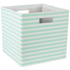 Check spelling or type a new query. Contemporary Home Living Aqua Blue Cube Storage Bin With Pinstripe Design 13