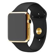 Gold aluminum case with black sport band 429_00_fp_acmi. 24k Gold Apple Watch Series 4 With Black Sports Band