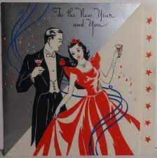 Art Deco And Art Nouveau Vintage New Years Eve Vintage Happy New Year Vintage Christmas Cards