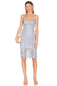 Bardot Botanica Lace Dress Em Azul Empoeirado Revolve Vestidos Vestido De Renda Renda