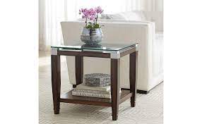 Find the perfect home furnishings at hayneedle, where you can buy online while you explore our room designs and curated looks for tips, ideas & inspiration to help you along the way. Amazon Com Barrett 24 Wide Brown Oak And Clear Glass End Table Elm Lane Kitchen Dining