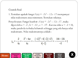 Contoh soal dan pembahasan nilai minimum dan maksimum fungsi trigonometri. Contoh Soal Fungsi Kuadrat Nilai Maksimum Kumpulan Contoh Surat Dan Soal Terlengkap