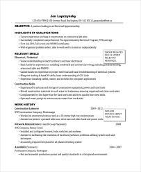 Free 7 Sample Electrician Resume Templates In Pdf Ms Word