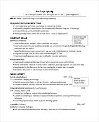 For sample resumes designed for other levels of education/work experience, check out our sample cvs page. Free 7 Sample Electrician Resume Templates In Pdf Ms Word