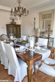 The combo feels natural and airy. Simple Spring Decorating Ideas For The Dining Room