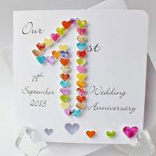 For first anniversary, gift item should be made of paper so i think that these free printable cards that i have made will also be a suitable gift for your first anniversary. 1st Wedding Anniversary Card Handmade And Personalised 1st Etsy Wedding Anniversary Cards Anniversary Cards Handmade Marriage Anniversary Gifts